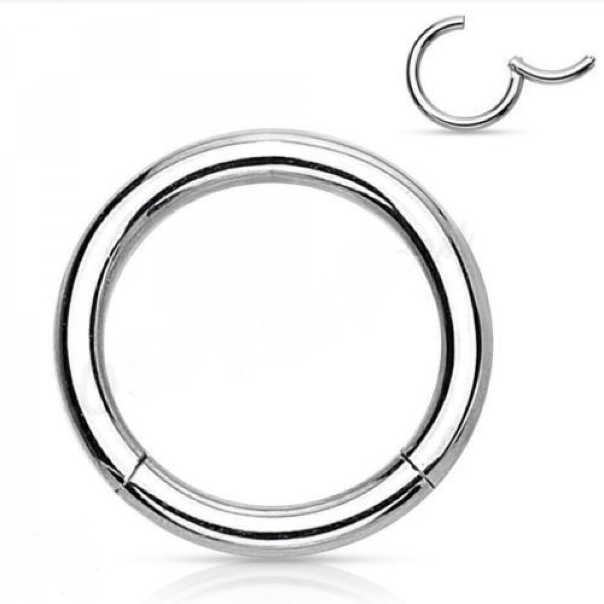 Segment Ring Piercing Clicker 1.2mm / Ασημί κρικάκι μεντεσέ