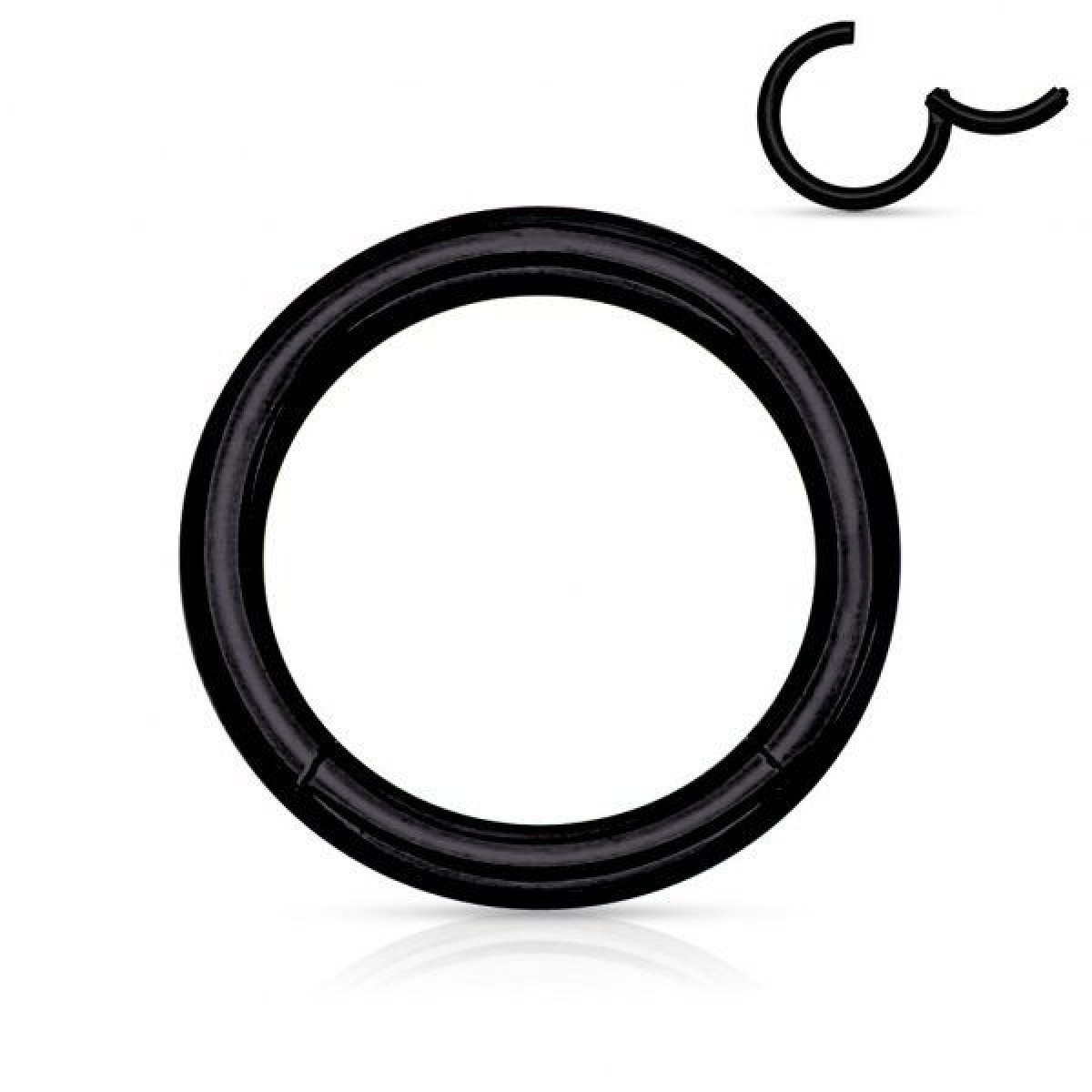 Segment Ring Piercing Clicker 1.2mm / Μαύρο κρικάκι μεντεσέ