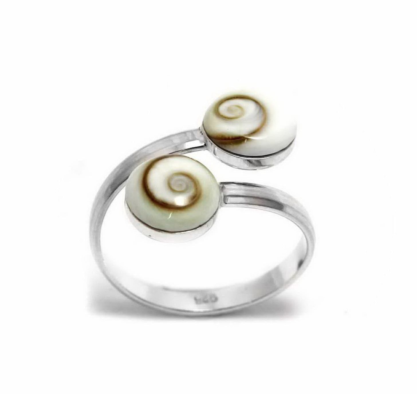 Δαχτυλίδι Ασημένιο με Διπλό Μάτι της Θάλασσας
