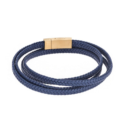 Βραχιόλι  Men's Steel Blue Leather Strap