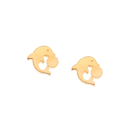 Σκουλαρίκια Γυναικεία  Gold Plated Steel με δελφίνι