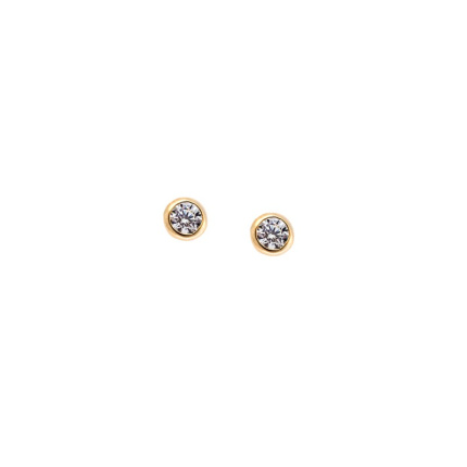Σκουλαρίκια Γυναικεία  απο επιχρυσωμένο ασήμι 925, με λευκό ζιργκόν