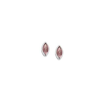 Σκουλαρίκια  ασήμι 925, φύλλο με ροζ ζιργκόν