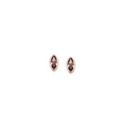 Σκουλαρίκια  ροζ επιχρυσωμένο ασήμι 925, φύλλο με aquamarine ζιργκόν