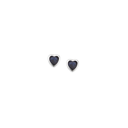 Σκουλαρίκια  ασήμι 925, καρδιά μπλε ζιργκόν
