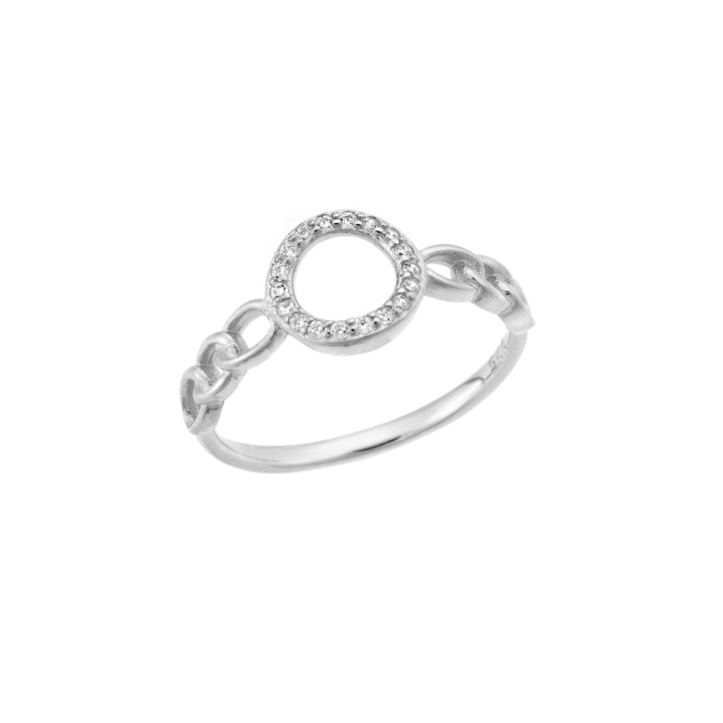 Δαχτυλίδι  ασήμι 925, κύκλος με λευκά ζιργκόν