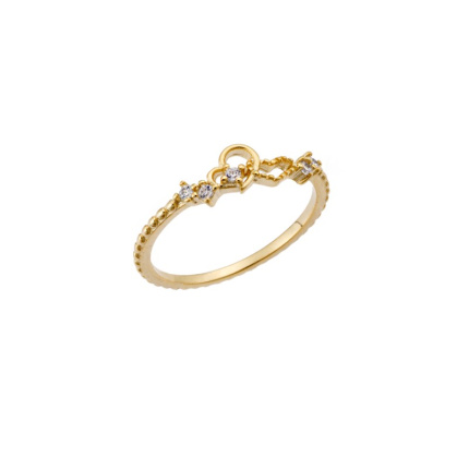 Δαχτυλίδι  επιχρυσωμένο ασήμι 925, βεράκι καρδιές με λευκά ζιργκόν