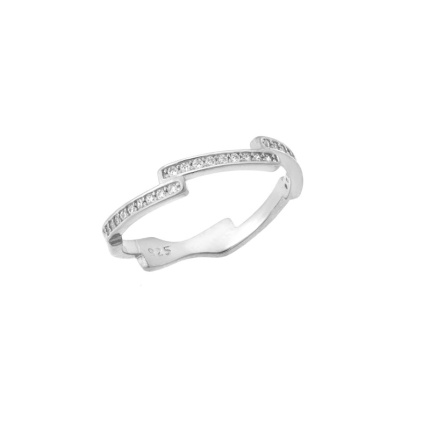 Δαχτυλίδι  ασήμι 925, βεράκι με λευκά ζιργκόν