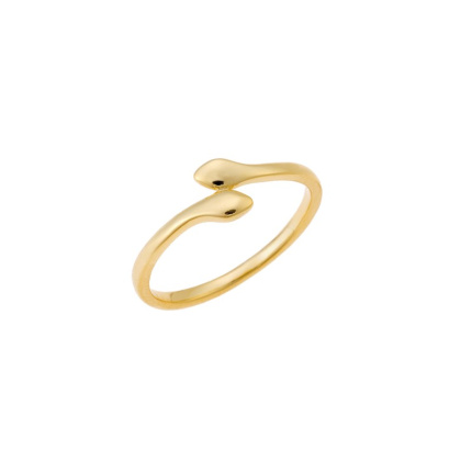 Δαχτυλίδι  κίτρινο επιχρυσωμένο ασήμι 925, φιδάκι
