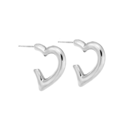 Σκουλαρίκια Γυναικεία  κρίκοι από Ατσάλι σε σχήμα καρδιάς